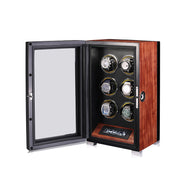 ARACHVIA 6-Watch Winder with Fingerprint Lock – Rosewood Finish