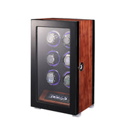 ARACHVIA 6-Watch Winder with Fingerprint Lock – Rosewood Finish