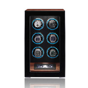 ARACHVIA 6-Watch Winder with Fingerprint Lock – Rosewood Finish