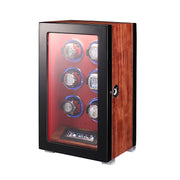ARACHVIA 6-Watch Winder with Fingerprint Lock – Rosewood Finish