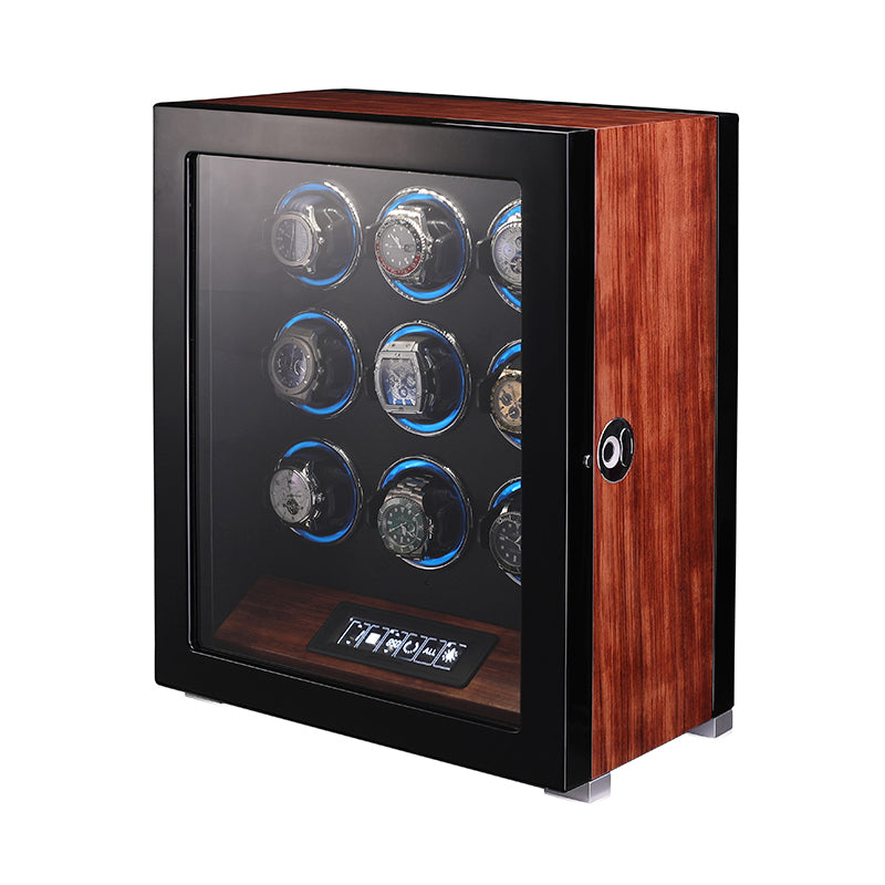ARACHVIA 9-Watch Winder with Fingerprint Lock & Interior Lighting