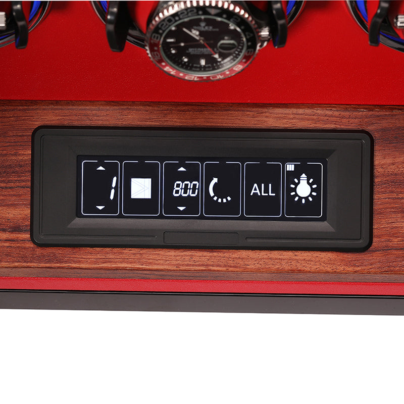 ARACHVIA 9-Watch Winder with Fingerprint Lock & Interior Lighting