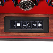 ARACHVIA Rotador de 9 relojes – Acabado en palisandro e iluminación LED