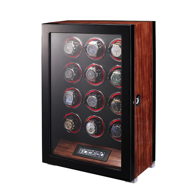 ARACHVIA 12-Watch Winder with Fingerprint Lock & Interior Lighting