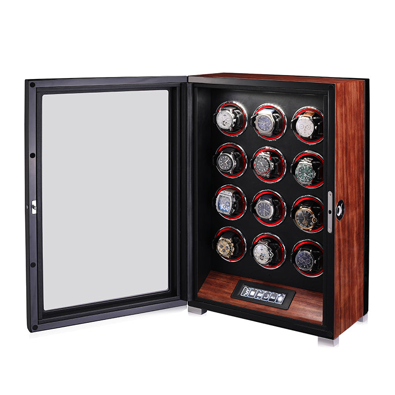 ARACHVIA 12-Watch Winder with Fingerprint Lock & Interior Lighting
