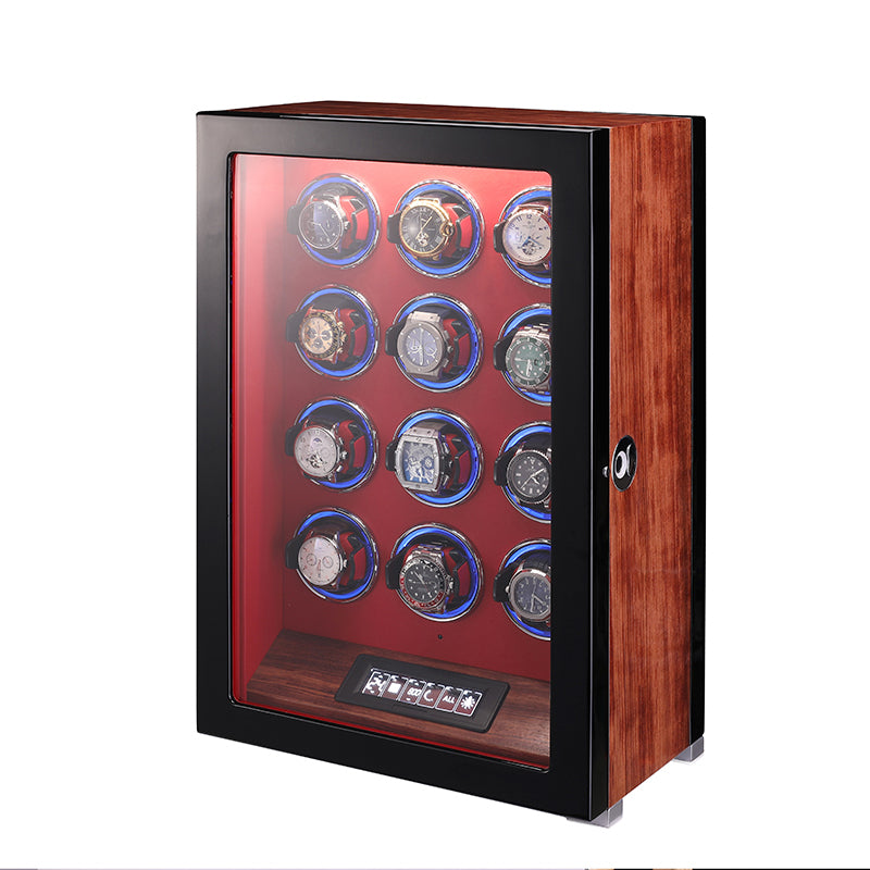 ARACHVIA 12-Watch Winder with Fingerprint Lock & Interior Lighting
