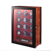 ARACHVIA Rotador de relojes para 12 relojes – Acabado en palisandro e iluminación LED
