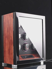 ARACHVIA 6-Watch Winder with Fingerprint Lock – Rosewood Finish